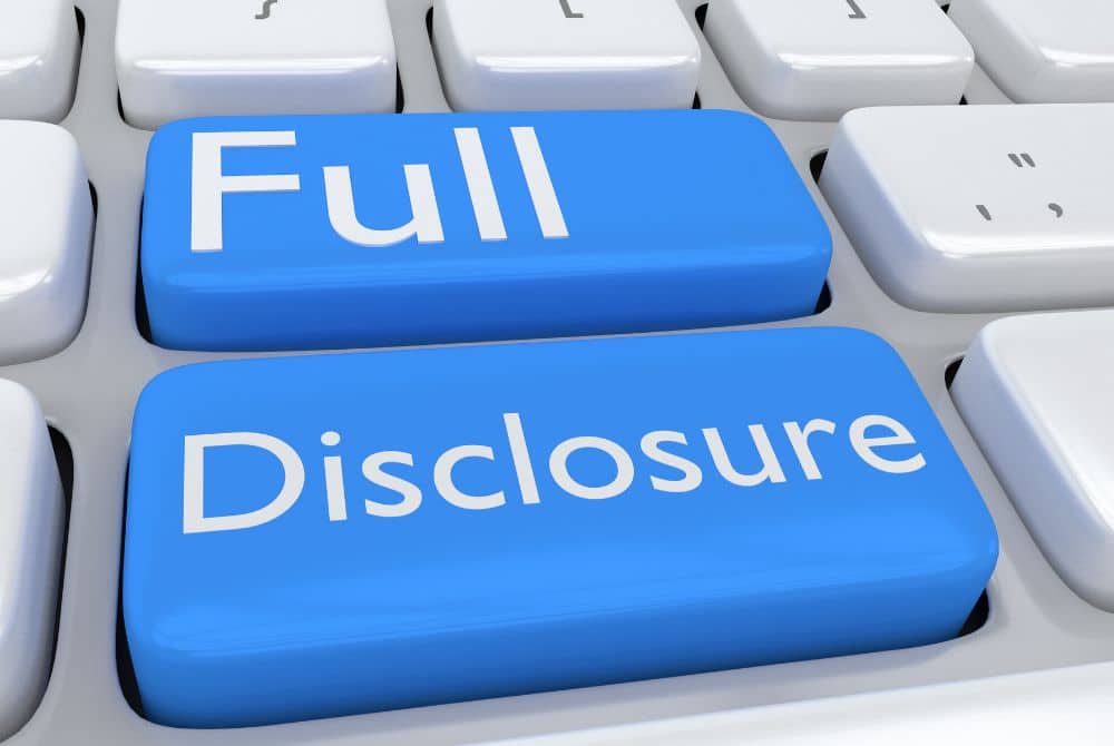disclosure of fees